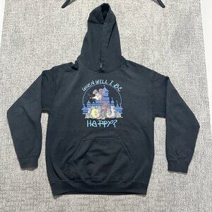 men’s funny‎ disney hoodie “when will i be happy?”